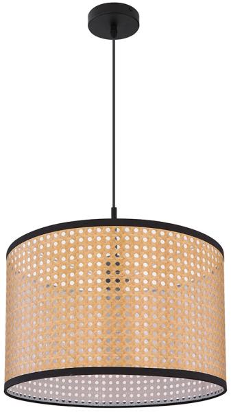 Hängeleuchte, Bambus-Optik, Textil, natur, 45 cm