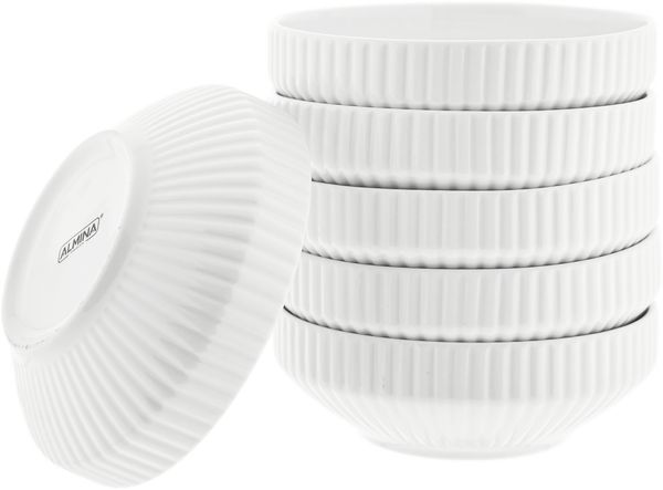 Borneo 6er Set Müslischalen aus hochwertigem Porzellan - 13x4,5 cm