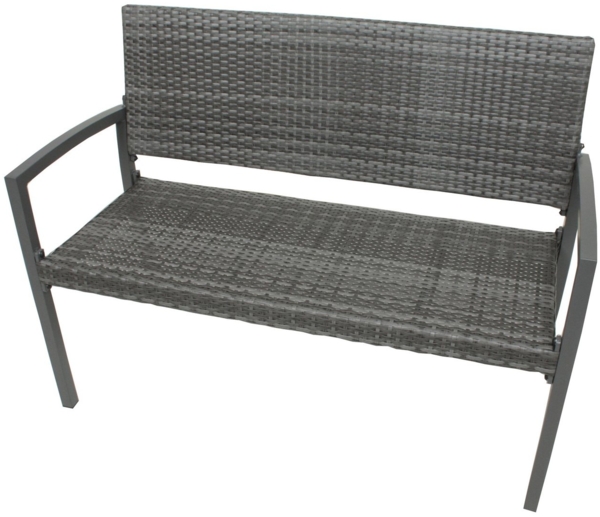 'SANREMO' Parkbank, Aluminium / Kunststoffgeflecht, Dunkelgrau, 87 x 60 x 116 cm