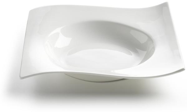 Suppenteller MOTION eckig 22 cm / Nudelteller / Pastateller / White Basics