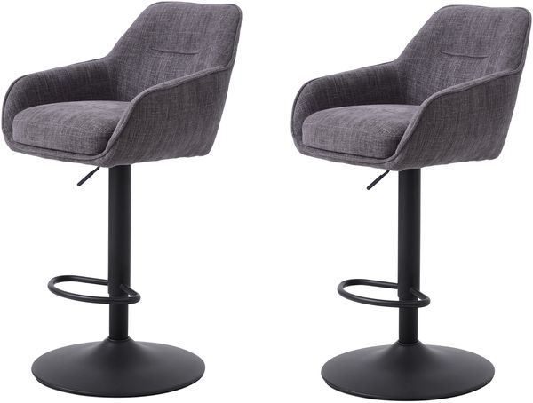 Barhocker >Avola< (2er-Set) in graphit - 52x113,5x53 (BxHxT)