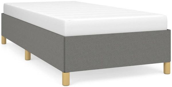 Einzelbettgestell Design für Erwachsene ohne Matratze Dunkelgrau 90x190 cm Stoff d4703e