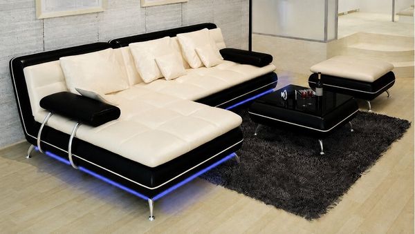 JVmoebel Ecksofa Ledersofa F3015 mit USB-Anschlüssen und modernem Design, Made in Europa