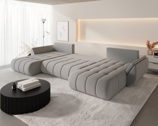 Wohnlandschaft Sofa mit Schlaffunktion MISATO Stoff Monolith Grün Bild 4