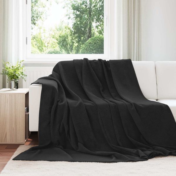 vidaXL Wohndecken 6 pcs Schwarz 220 x 240 cm Fleece 42016811