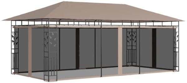 vidaXL Pavillon mit Moskitonetz 6x3x2,73 m Taupe 180 g/m² 312253