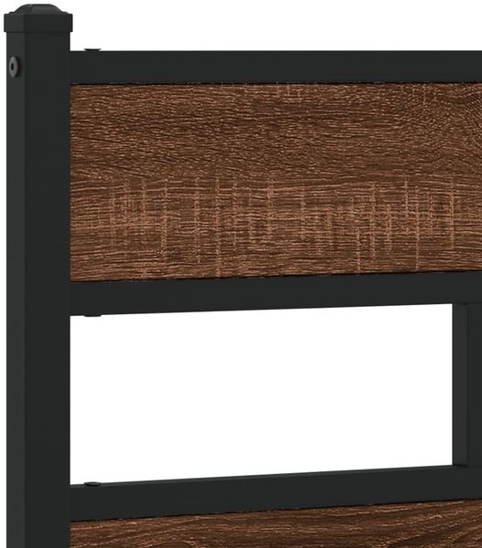 vidaXL Metallbett ohne Matratze Braun Eichen-Optik 180x200 cm 3308517 Bild 8