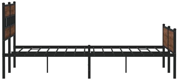 vidaXL Metallbett ohne Matratze Braun Eichen-Optik 180x200 cm 3308517 Bild 5