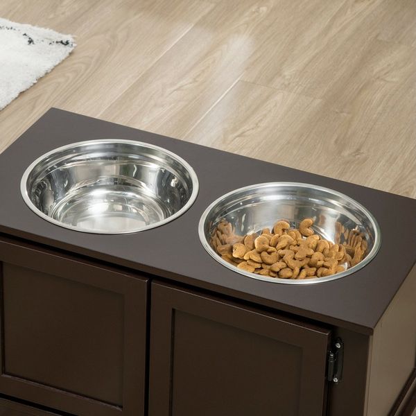 MC Star Futternapf Hundenäpfe erhöht, mit Stauraum, 2 Schüsseln, für Große Hunde, Wassernapf, Fressnapf, Hundenapfständer, 60 x 30 x 34 cm