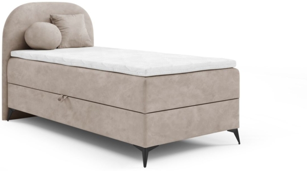 Boxspringbett Gästebett GORGIA 100x200cm Stoff Jasmin Beige