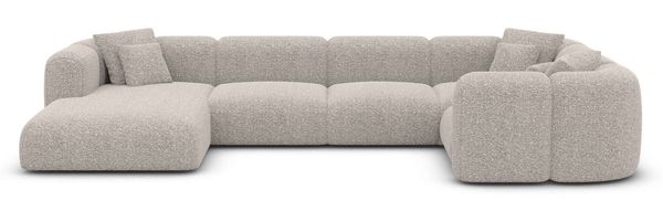 XL Wohnlandschaft Venturia aus Samtstoff - Bouclestoff - pearl - Links