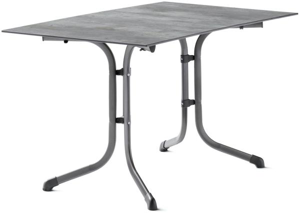 SIEGER 5160-31 Klapptisch Polytec (HPL) 120x80 cm Stahlgestell eisengrau / Tischplatte Polytec (HPL) Beton hell