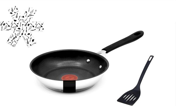 Tefal Bratpfanne Jamie Oliver E76 Bratpfanne 20cm, Edelstahl 18/10, Antihaftbeschichtet