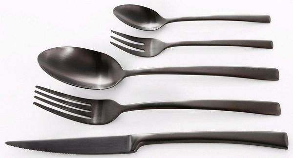 ECHTWERK Besteck-Set Avelino Black Edition (30-tlg), 6 Personen, Edelstahl 18/10, Tafelbesteck, mattiert, Geschenkkassette