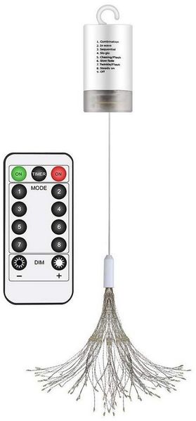 Merry 2024 Lichterkette LED Feuerwerk Hängestern Lichterketten, Weihnachtsdeko für Innen, 8 Modi,Kupferdraht Lichterkette,für Innen