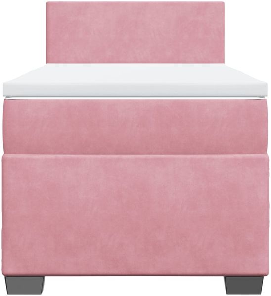 vidaXL Boxspringbett mit Matratze Rosa 100x200 cm Samt 3286233 Bild 4