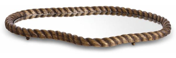 Casa Padrino Luxus Serviertablett Antik Messing 66,5 cm - Luxus Accessoires