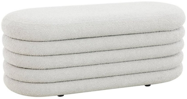 SVITA BLOSSOM XL Hocker mit Stauraum Sitzhocker Ottomane Boucle-Bezug Weiß