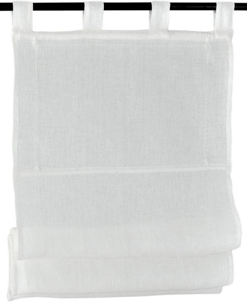 Kutti Raffrollo Metis Leinen, mit Schlaufen, freihängend, einfarbig, blickdicht, Schlaufenrollo, 100% reines Leinen