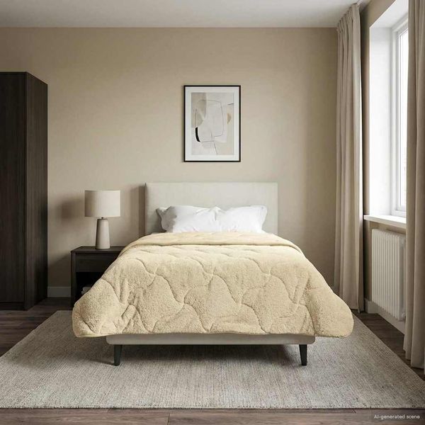 vidaXL Sommerdecke Creme 140 x 220 cm Mikrofaser und Teddy-Fleece 42026223