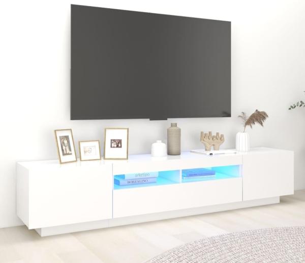 vidaXL TV-Schrank mit LED-Leuchten Weiß 200x35x40 cm 3081906