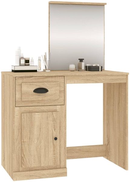vidaXL Schminktisch mit Spiegel Sonoma-Eiche 90x50x132,5 cm 816763 Bild 4