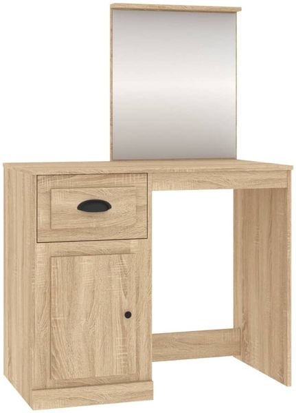 vidaXL Schminktisch mit Spiegel Sonoma-Eiche 90x50x132,5 cm 816763 Bild 2