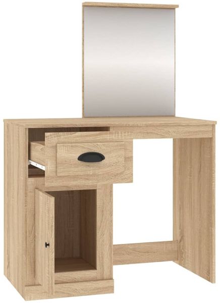 vidaXL Schminktisch mit Spiegel Sonoma-Eiche 90x50x132,5 cm 816763 Bild 7