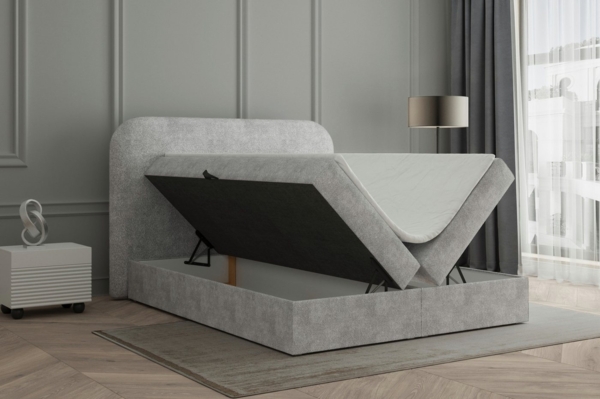 MOEBLO Boxspringbett aus Bouclé Bett 07 (Bonell, Topper, Doppelbett gepolstertes Kopfteil mit Bettkasten Boxspringbett, aus Boucle, Polsterbett Kontinentalbett, Polsterbett Kontinentalbett), Boxspring, (BxHxT):158/178/198x120x214cm Bild 3