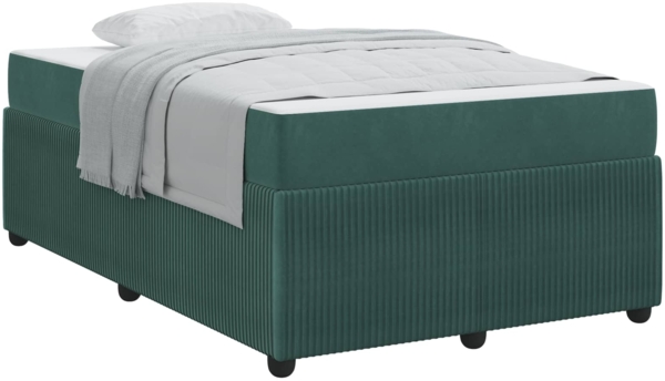 vidaXL Bettrahmen mit Matratze Dunkelgrün 120 x 200 cm Stoff 3398389