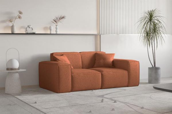 Sofa Designersofa CELES PREMIUM 2-Sitzer in Stoff Ascot Bukla Terracotta