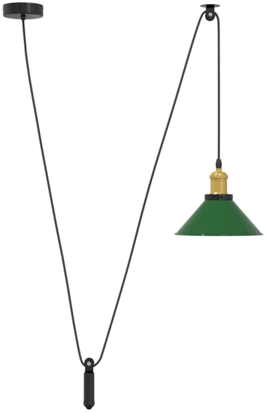 vidaXL Pendelleuchte Höhenverstellbar E27 Grün Glänzend Ø 22 cm Metall 4103445