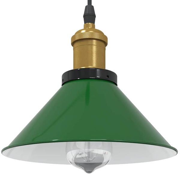 vidaXL Pendelleuchte Höhenverstellbar E27 Grün Glänzend Ø 22 cm Metall 4103445