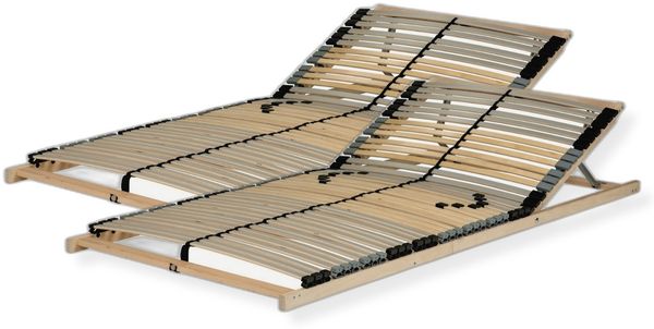 Lattenrost 200x200 cm - Kopfteil verstellbar 42 Latten 7-Zonen Traglast ca. 140 Kg Birken und Buchenschichtholz Selbstmontage Made in Germany