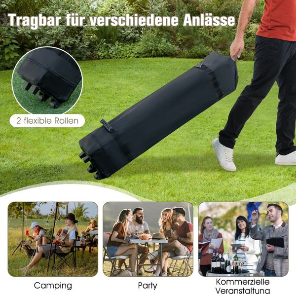 3,6 x 3,6 m Pavillon mit Moskitonetz und Doppeldach UV-Schutz 50+ Faltpavillon Khaki