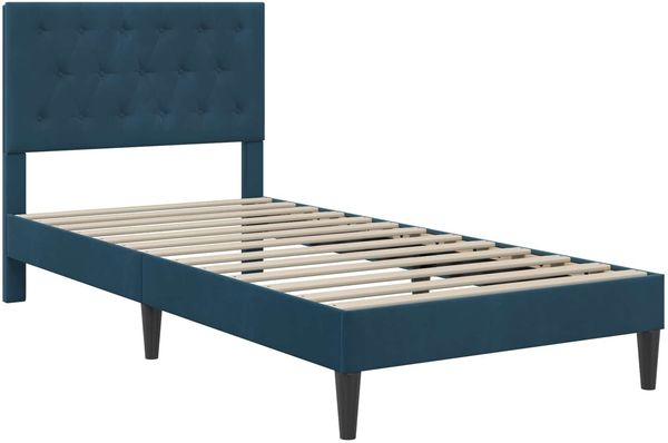 vidaXL Bettrahmen mit Kopfteil Blau 80 x 200 cm Samt 42027630 Bild 3