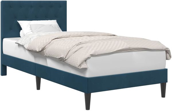 vidaXL Bettrahmen mit Kopfteil Blau 80 x 200 cm Samt 42027630 Bild 2
