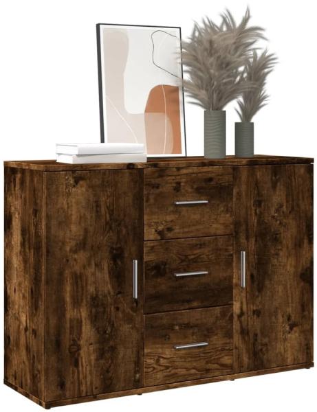 vidaXL Sideboard Räuchereiche 90,5x29,5x65 cm Holzwerkstoff 849878