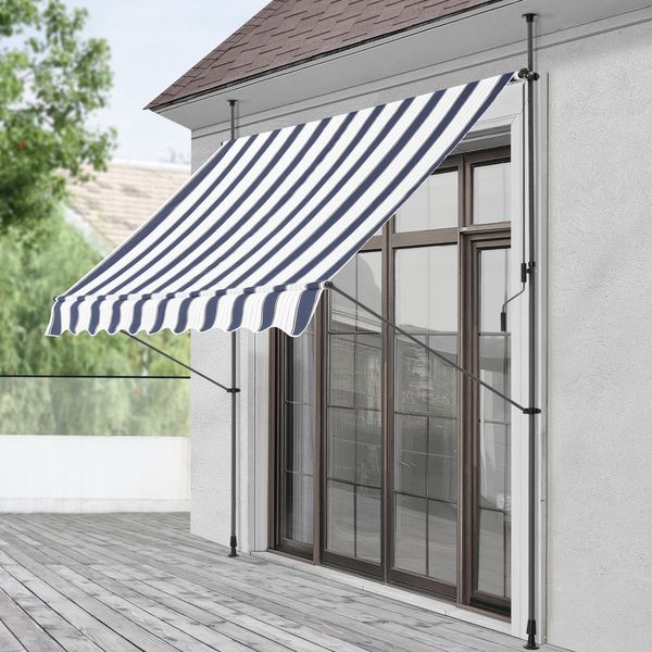 Klemmmarkise Stem 350x120x220-309 cm Dunkelblau / Weiß [pro. tec]