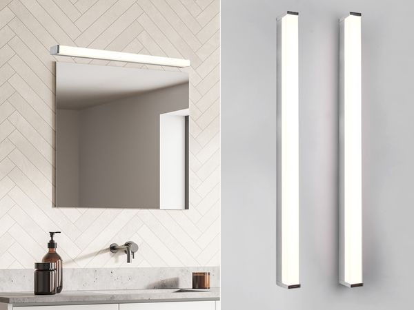 LED Badezimmer Wandleuchten 2er Set in Chrom - Spiegelleuchten, Breite 80cm