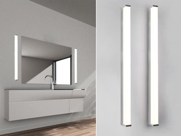 LED Badezimmer Wandleuchten 2er Set in Chrom 80cm - Spiegelleuchte