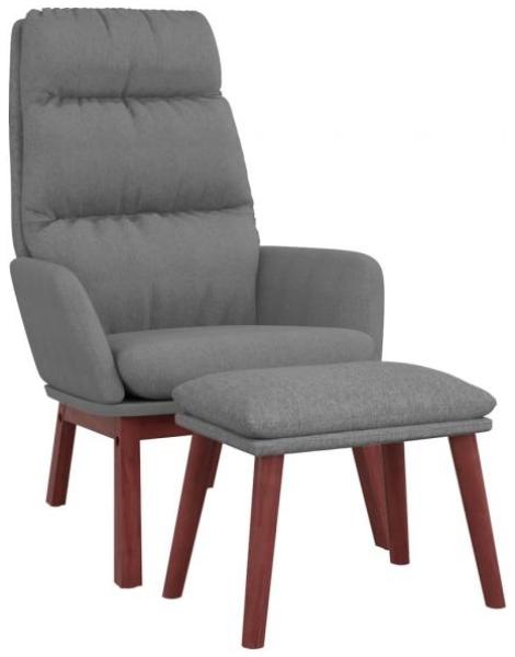 Relaxsessel mit Hocker Hellgrau Stoff [3097563]