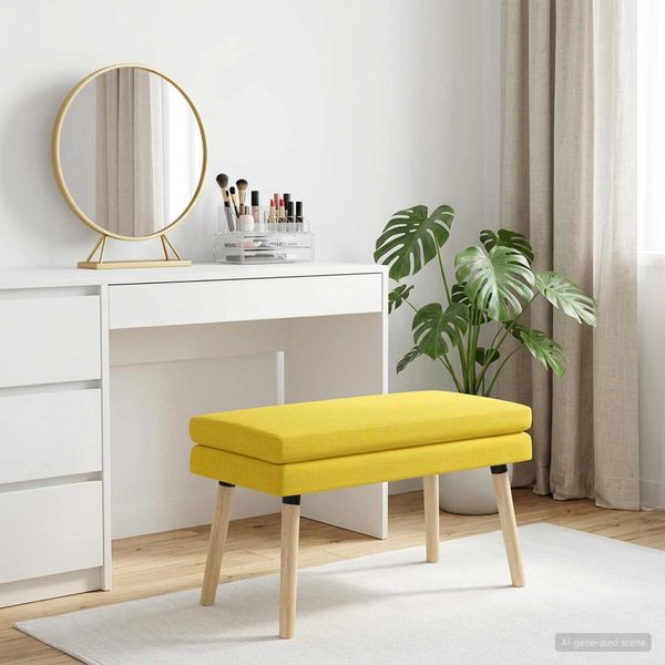 vidaXL Doppellagige Bank Helles Gelb 80 x 40 x 47 cm Stoff 42038441