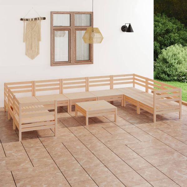 vidaXL 10-tlg. Garten-Lounge-Set Massivholz Kiefer 3083539