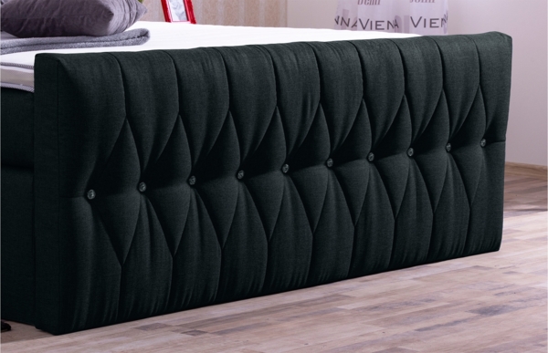 Meisterbetten Boxspringbett Cool 200x200 in WT-Dunkel Grau, Matratzenbezug Nano, Komfortschaum-Topper Bild 5