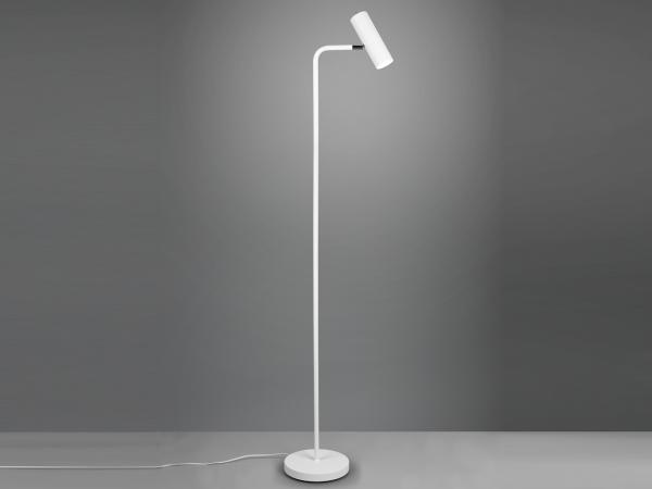 TRIO Leuchten LED Stehlampe, Dimmfunktion, LED wechselbar, Warmweiß, Lampenschirm schwenkbar, schmal-e Stand Leselampe Weiß Höhe 151cm