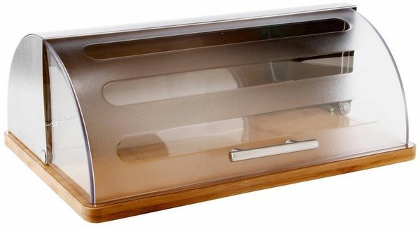 5five Simply Smart Brotkasten Rollbrotkasten 39 x 27 cm, Bambus, Kunststoff (PS), Edelstahl