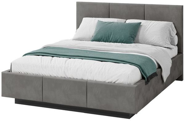 FDM Polsterbett ALMADA modern mit Bettkasten MADE IN EU - mit Trinity Velours Bezug (verfügbar 90x200 120x200 140x200 160x200 180x200cm, Bettrahmen, Bett, mit großen gepolsterten Kopfteil, mit Bettkasten zum aufklappen), Hebbarer Metallrahmen, Bettkast...
