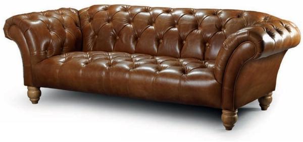 Casa Padrino Luxus Chesterfield Echtleder 2er Sofa Braun 207 cm