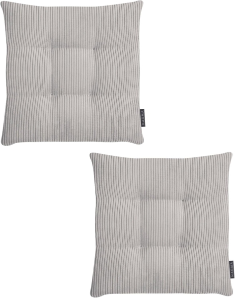 MAGMA Stuhlkissen Sitzkissen INGA - ca. 35 x 35 x 5 cm Cordstoff 2er Set grau